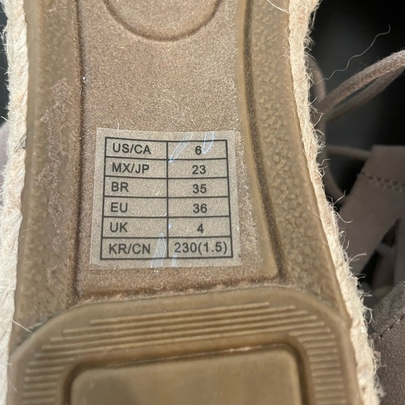 Forever 21 Mocassins Strappy Flat Sandals Shoes 6 Ankle Straps brown boho preppy - Picture 7 of 10